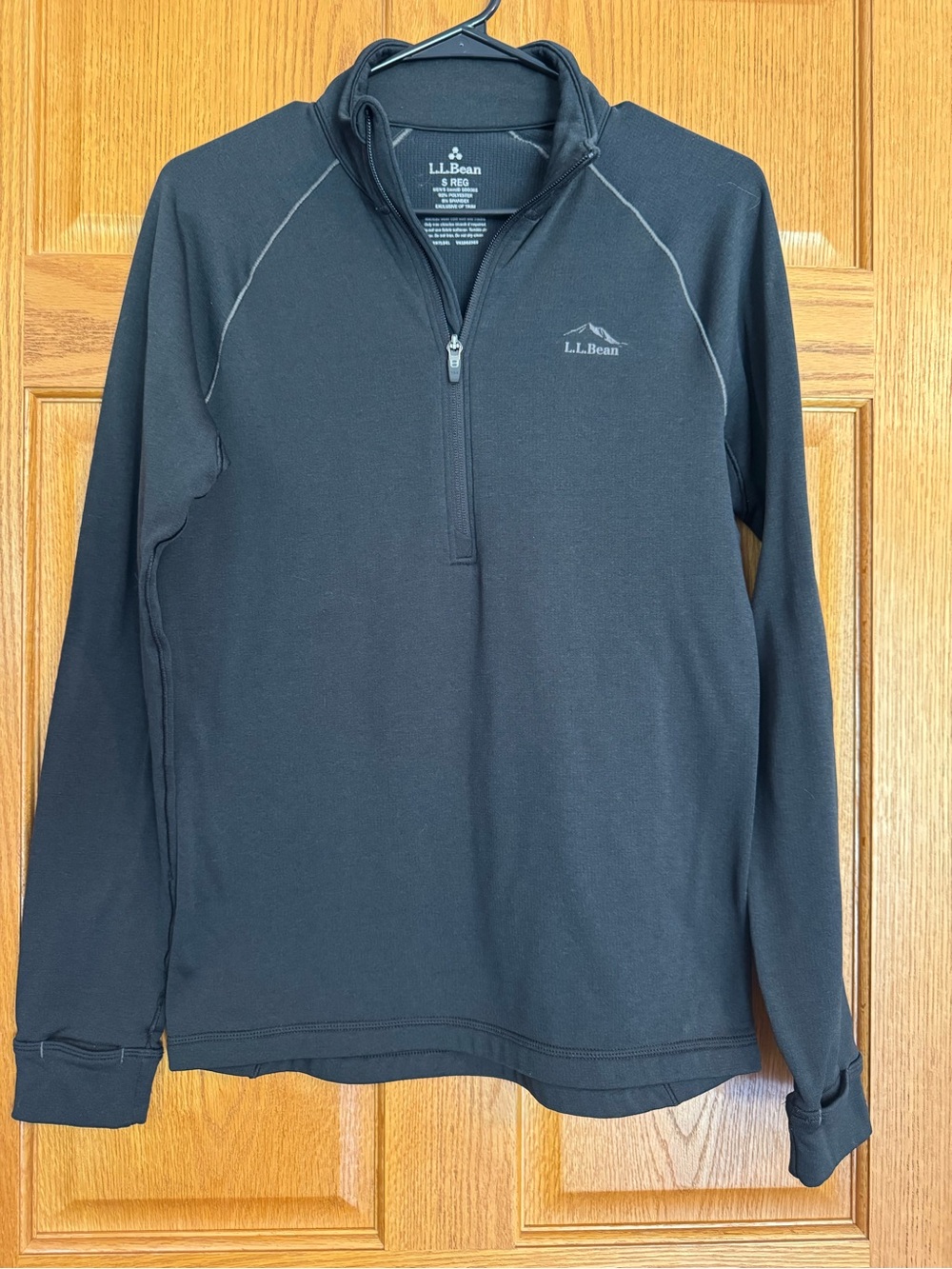L.L.Bean Men’s Small Black Performance Quarter Zip Pullover Stretch